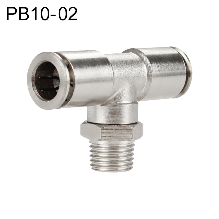 PB10-02 LAIZE Nickel Plated Copper Male Tee Branch Pneumatic Quick Connector -  by LAIZE | Online Shopping UK | buy2fix