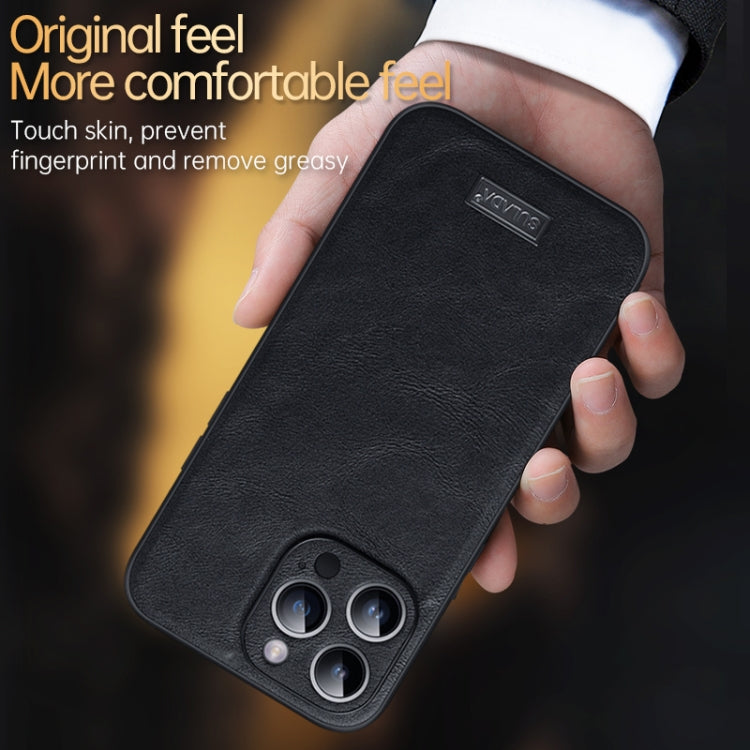 For iPhone 14 Plus SULADA Shockproof TPU + Handmade Leather Phone Case(Black) - iPhone 14 Plus Cases by SULADA | Online Shopping UK | buy2fix