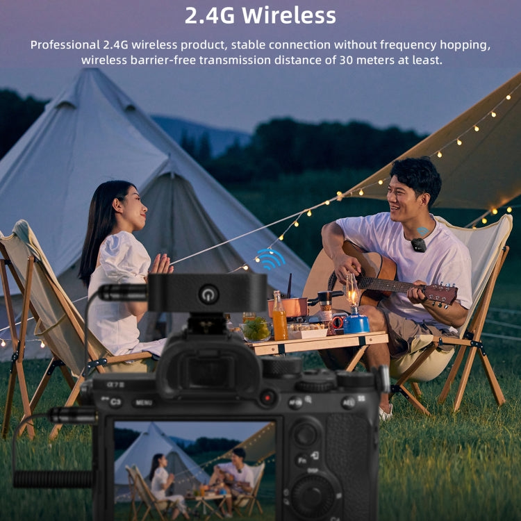 Yanmai GF525 2 in 1 Broadcast 2.4G Wireless Lavalier Microphone Mini Clip-on Mic with LED Display - Consumer Electronics by Yanmai | Online Shopping UK | buy2fix