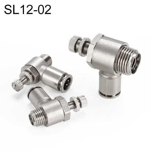SL12-02 LAIZE Nickel Plated Copper Male Thread Throttle Valve Pneumatic Connector -  by LAIZE | Online Shopping UK | buy2fix