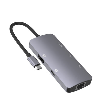 Onten OTN-UC910 USB-C / Type-C Portable Multifunctional HUB Docking Station(Grey) - Computer & Networking by Onten | Online Shopping UK | buy2fix