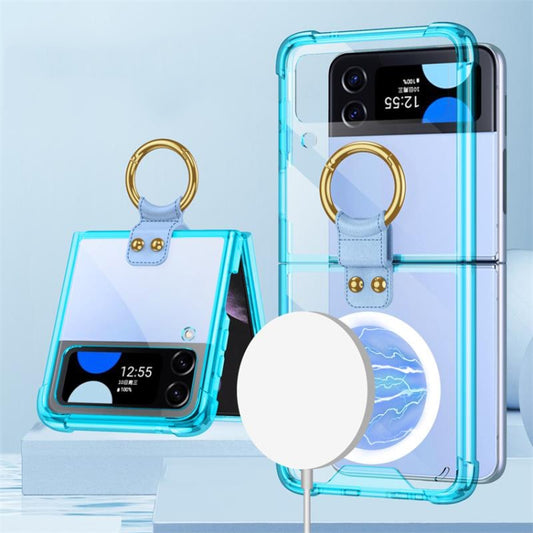 For Samsung Galaxy Z Flip4 GKK MagSafe Airbag Shockproof Phone Case with Ring Holder(Blue) - Galaxy Z Flip4 5G Cases by GKK | Online Shopping UK | buy2fix