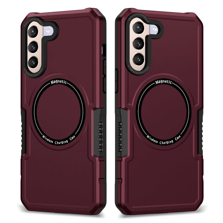 For Samsung Galaxy S21+ 5G MagSafe Shockproof Armor Phone Case(Wine Red) - Galaxy S21+ 5G Cases by buy2fix | Online Shopping UK | buy2fix