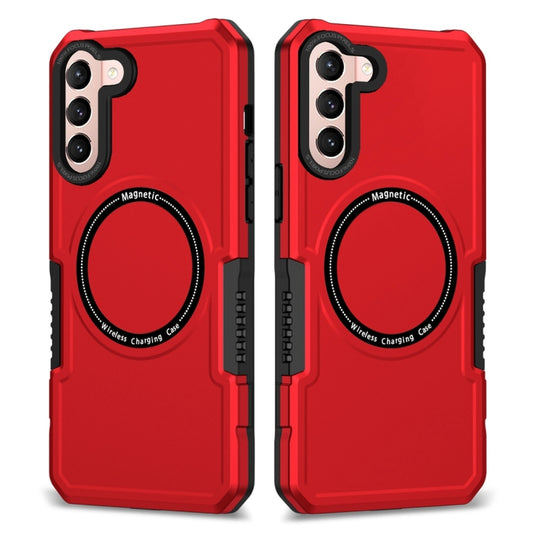 For Samsung Galaxy S22+ 5G MagSafe Shockproof Armor Phone Case(Red) - Galaxy S22+ 5G Cases by buy2fix | Online Shopping UK | buy2fix