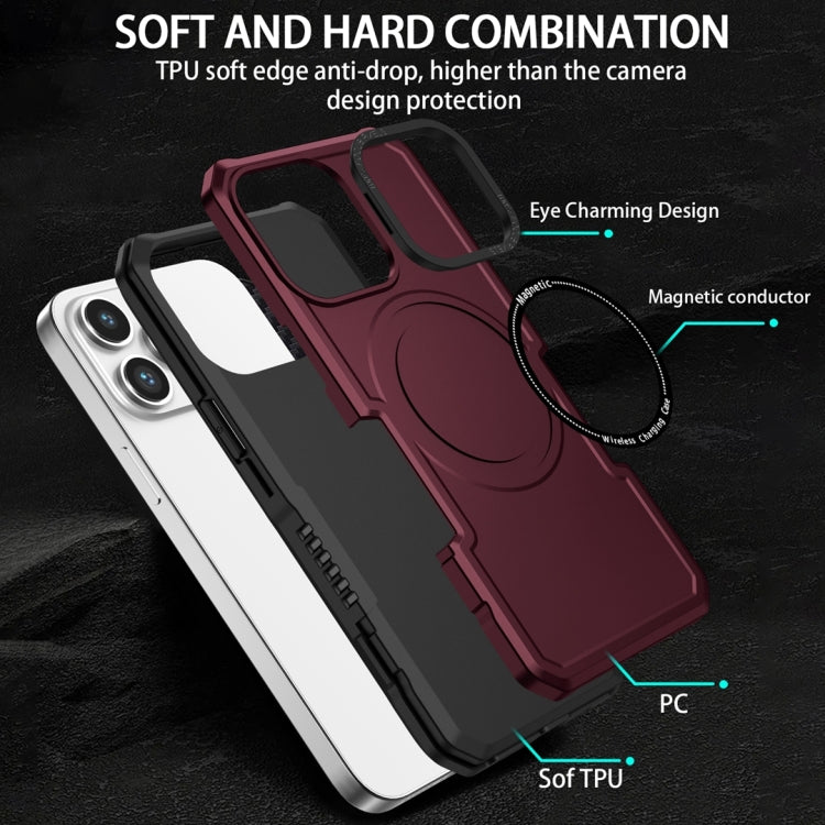 For Samsung Galaxy S22+ 5G MagSafe Shockproof Armor Phone Case(Wine Red) - Galaxy S22+ 5G Cases by buy2fix | Online Shopping UK | buy2fix