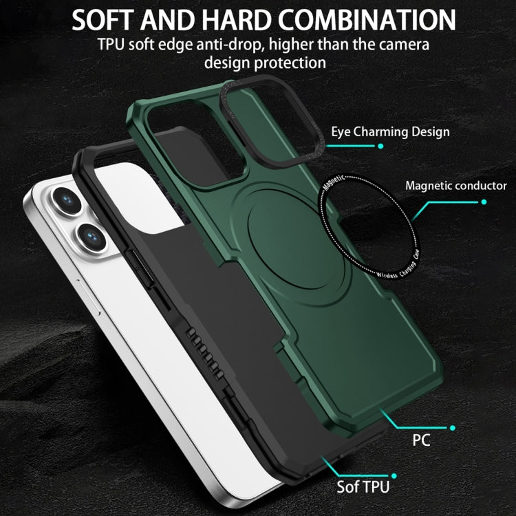 For Samsung Galaxy S22+ 5G MagSafe Shockproof Armor Phone Case(Dark Green) - Galaxy S22+ 5G Cases by buy2fix | Online Shopping UK | buy2fix