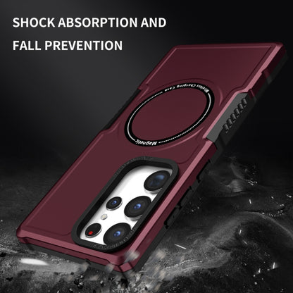 For Samsung Galaxy S23 Ultra 5G MagSafe Shockproof Armor Phone Case(Wine Red) - Galaxy S23 Ultra 5G Cases by buy2fix | Online Shopping UK | buy2fix