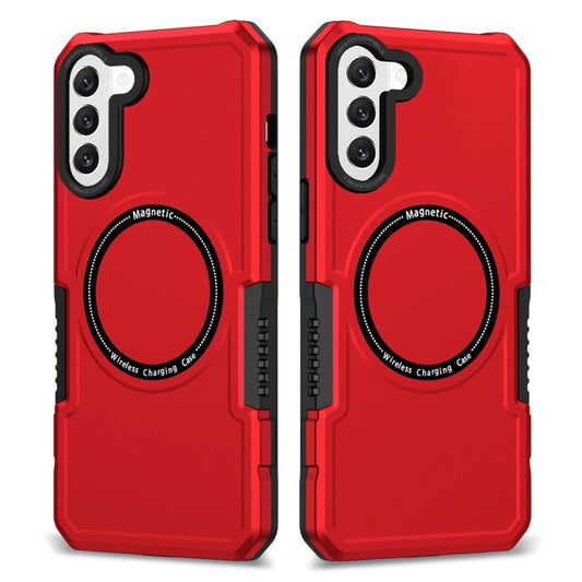For Samsung Galaxy S22 5G MagSafe Shockproof Armor Phone Case(Red) - Galaxy S22 5G Cases by buy2fix | Online Shopping UK | buy2fix