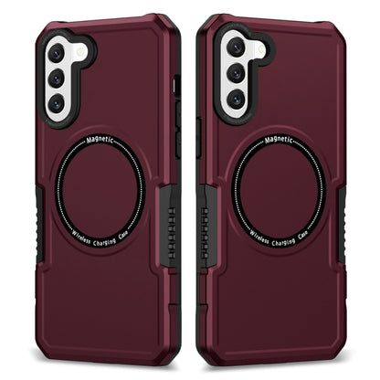 For Samsung Galaxy S22 5G MagSafe Shockproof Armor Phone Case(Wine Red) - Galaxy S22 5G Cases by buy2fix | Online Shopping UK | buy2fix