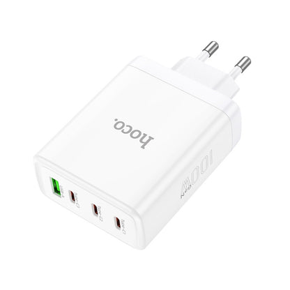 hoco N31 Leader PD 100W USB+Three USB-C/Type-C Interface Fast Charger, EU Plug(White) -  by hoco | Online Shopping UK | buy2fix