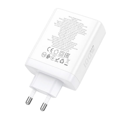 hoco N31 Leader PD 100W USB+Three USB-C/Type-C Interface Fast Charger, EU Plug(White) -  by hoco | Online Shopping UK | buy2fix