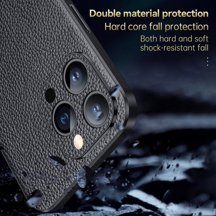 For iPhone 14 Pro SULADA Famous Artisan Series Litchi Leather PC + TPU Phone Case(Blue) - iPhone 14 Pro Cases by SULADA | Online Shopping UK | buy2fix