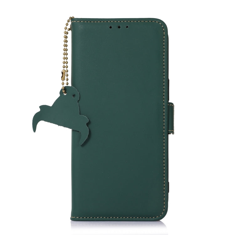 For Samsung Galaxy S23+ 5G Genuine Leather Magnetic RFID Leather Phone Case(Green) - Galaxy S23+ 5G Cases by buy2fix | Online Shopping UK | buy2fix