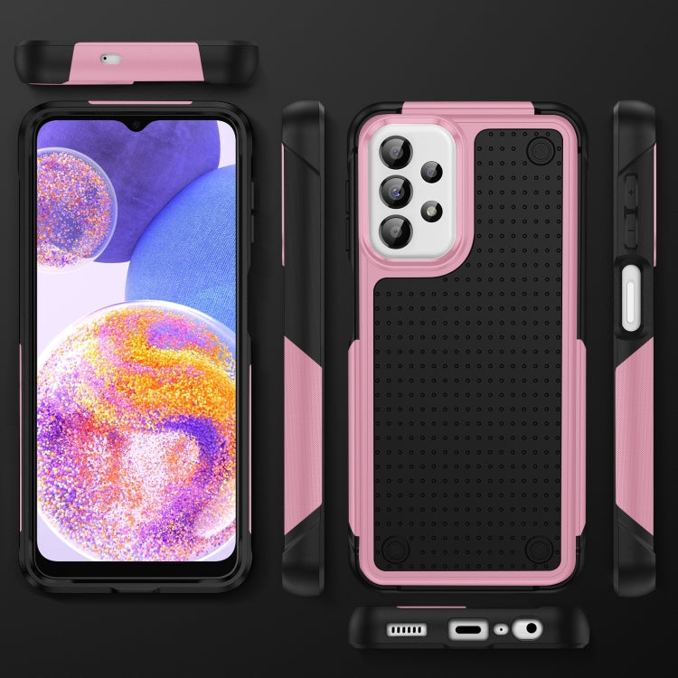 For Samsung Galaxy A23 PC + TPU Shockproof Protective Phone Case(Pink+Black) - Galaxy Phone Cases by buy2fix | Online Shopping UK | buy2fix