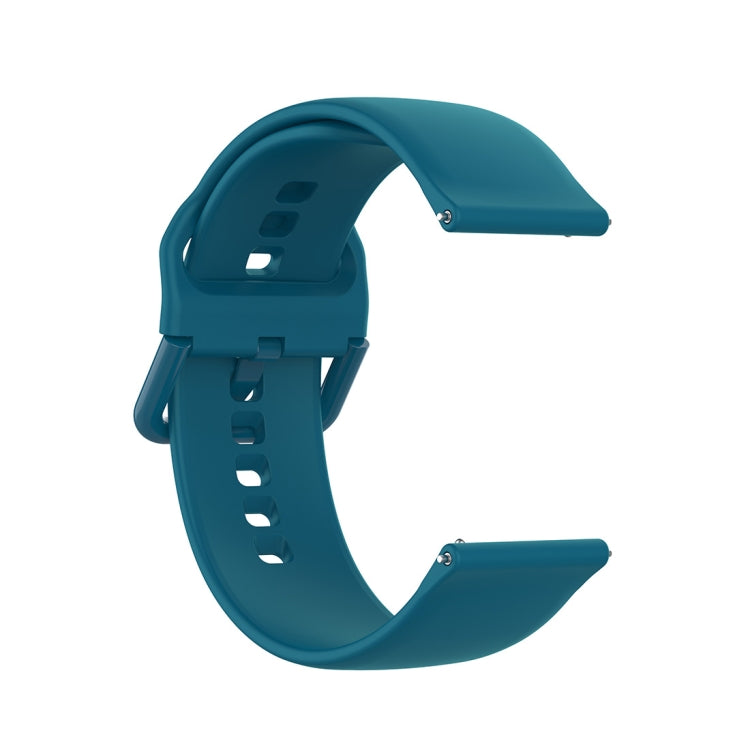 23mm Color Buckle Silicone Wrist Strap Watch Band for Fitbit Versa 2 / Versa / Versa Lite / Blaze, Size: S(Dark Green) - Smart Wear by buy2fix | Online Shopping UK | buy2fix