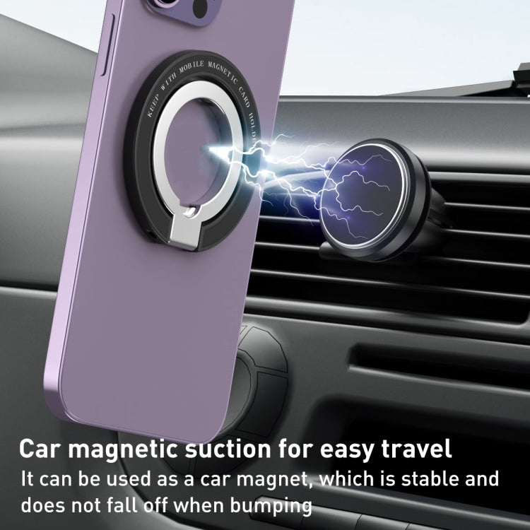 Car Magnetic Dual Axis Ring Phone Holder(Bright Black) - Ring Holder by buy2fix | Online Shopping UK | buy2fix