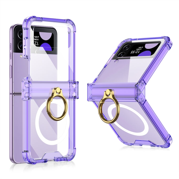 For Samsung Galaxy Z Flip4 GKK MagSafe Airbag Hinge Shockproof Phone Case with Ring Holder(Purple) - Galaxy Z Flip4 5G Cases by GKK | Online Shopping UK | buy2fix