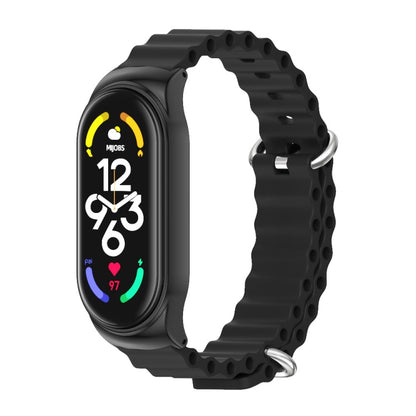 For Xiaomi Mi Band 7 / 7 NFC MIJOBS CS Marine Silicone Breathable Watch Band(Black) - Watch Bands by MIJOBS | Online Shopping UK | buy2fix