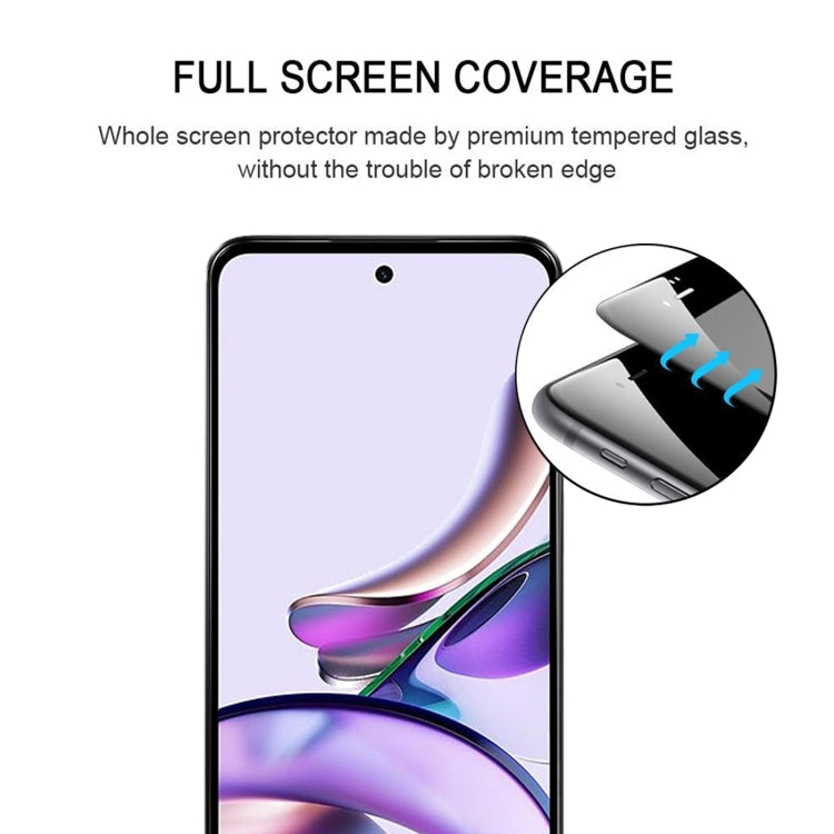 For Motorola Moto G13 Full Glue Full Cover Screen Protector Tempered Glass Film - Motorola Tempered Glass by buy2fix | Online Shopping UK | buy2fix