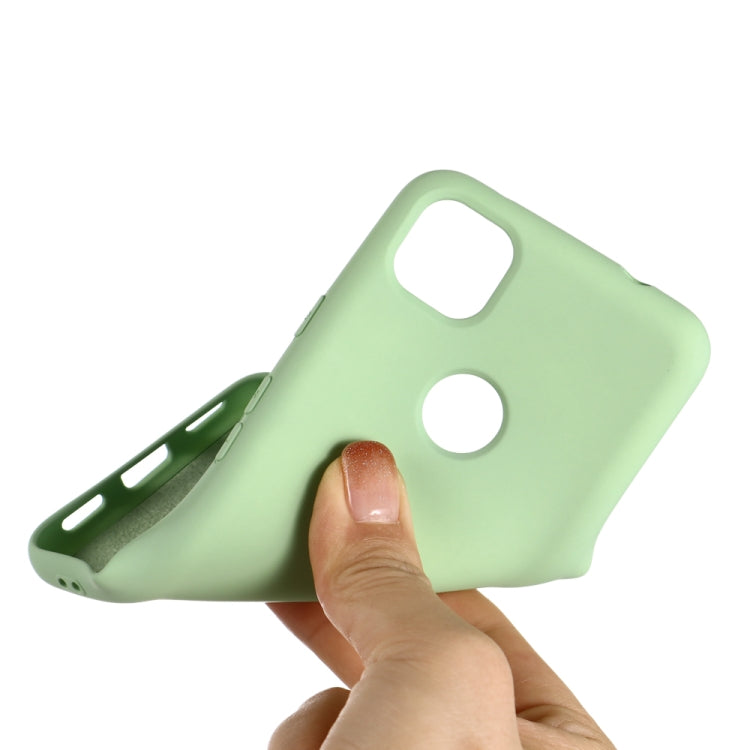 For Google Pixel 4a Pure Color Liquid Silicone Shockproof Full Coverage Case(Green) - Mobile Accessories by buy2fix | Online Shopping UK | buy2fix