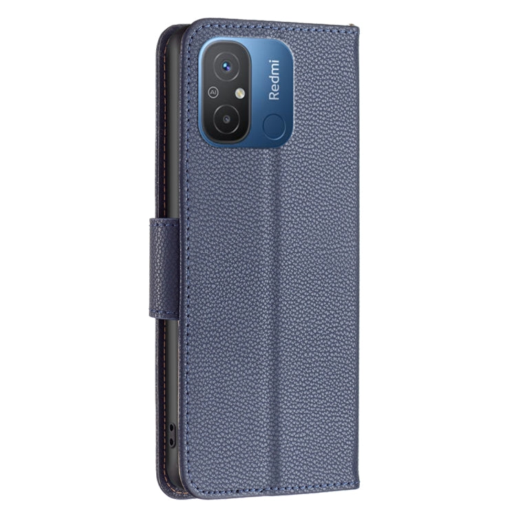 For Xiaomi Redmi 12C Litchi Texture Pure Color Leather Phone Case(Blue) - Xiaomi Cases by buy2fix | Online Shopping UK | buy2fix