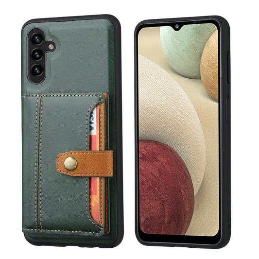 For Samsung Galaxy A34 5G Calfskin Card Slot TPU + PU Phone Case(Green) - Galaxy Phone Cases by buy2fix | Online Shopping UK | buy2fix