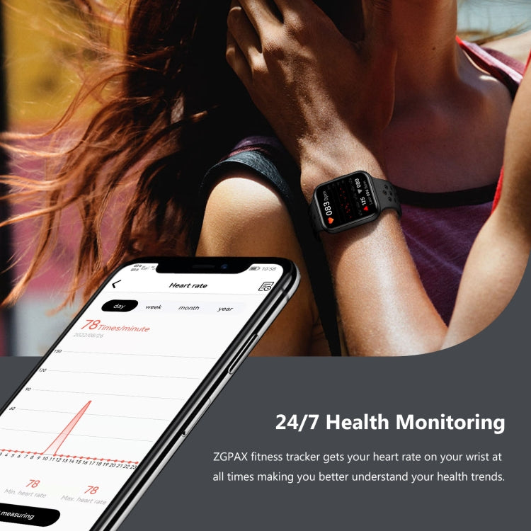 S226 1.72 inch Waterproof Smart Sports Watch Support Heart Rate Monitoring / Blood Pressure Monitoring(Silver Green) - Smart Wear by buy2fix | Online Shopping UK | buy2fix