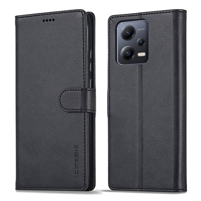 For Xiaomi Redmi Note 12 Pro 5G/Poco X5 Pro LC.IMEEKE Calf Texture Horizontal Flip Leather Case(Black) - Note 12 Pro Cases by LC.IMEEKE | Online Shopping UK | buy2fix