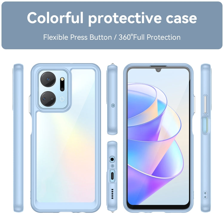 For Honor X7A Colorful Series Acrylic + TPU Phone Case(Blue) - Honor Cases by buy2fix | Online Shopping UK | buy2fix