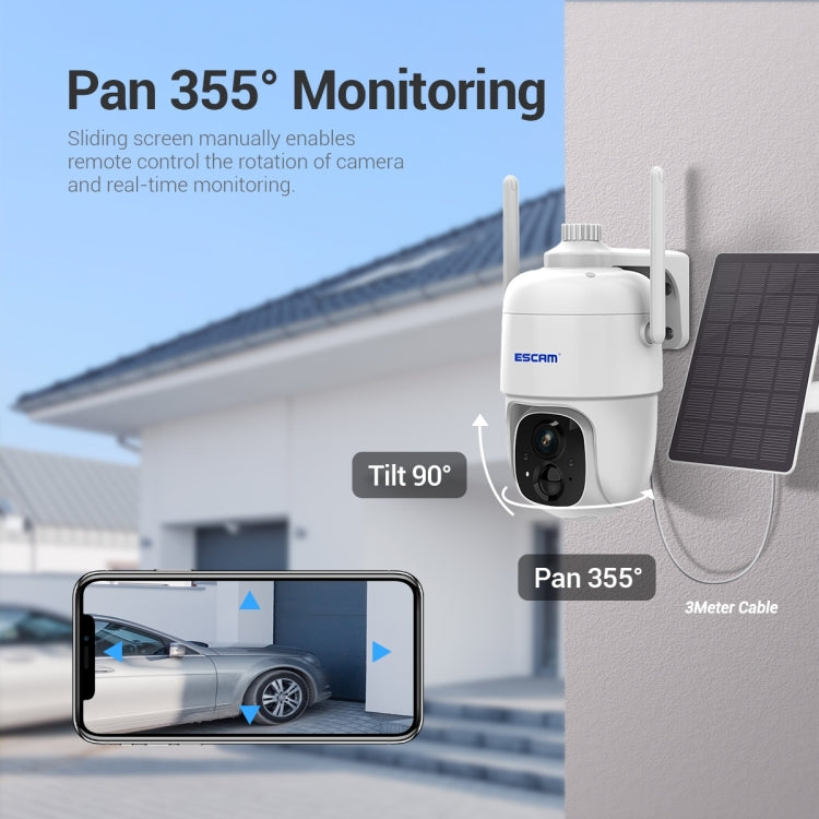 ESCAM G24 3MP WiFi Smart Night Vision Two-way Voice Intercom Solar Camera Support Full HD AI Recognition PIR Alarm - Security by ESCAM | Online Shopping UK | buy2fix