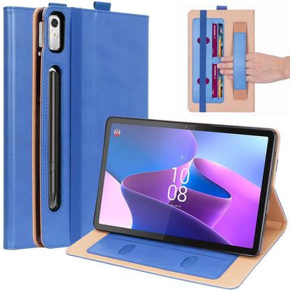 For Lenovo Tab P11 Pro Gen2 11.2 2022 TB132/138 Embossed Front Stand Leather Smart Tablet Case(Blue) - For Lenovo by buy2fix | Online Shopping UK | buy2fix