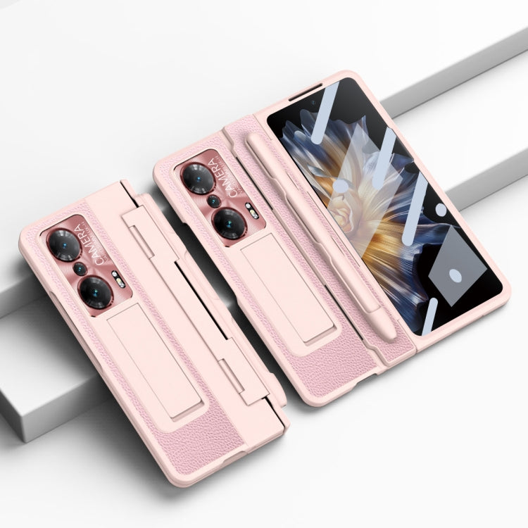 For Honor Magic Vs Integrated Full Coverage Hinge Phone Case with Stylus(Pink) - Honor Cases by buy2fix | Online Shopping UK | buy2fix
