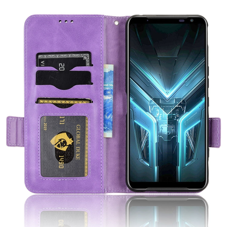 For Asus ROG Phone 3 Strix / 3 ZS661KL Symmetrical Triangle Leather Phone Case(Purple) - ASUS Cases by buy2fix | Online Shopping UK | buy2fix