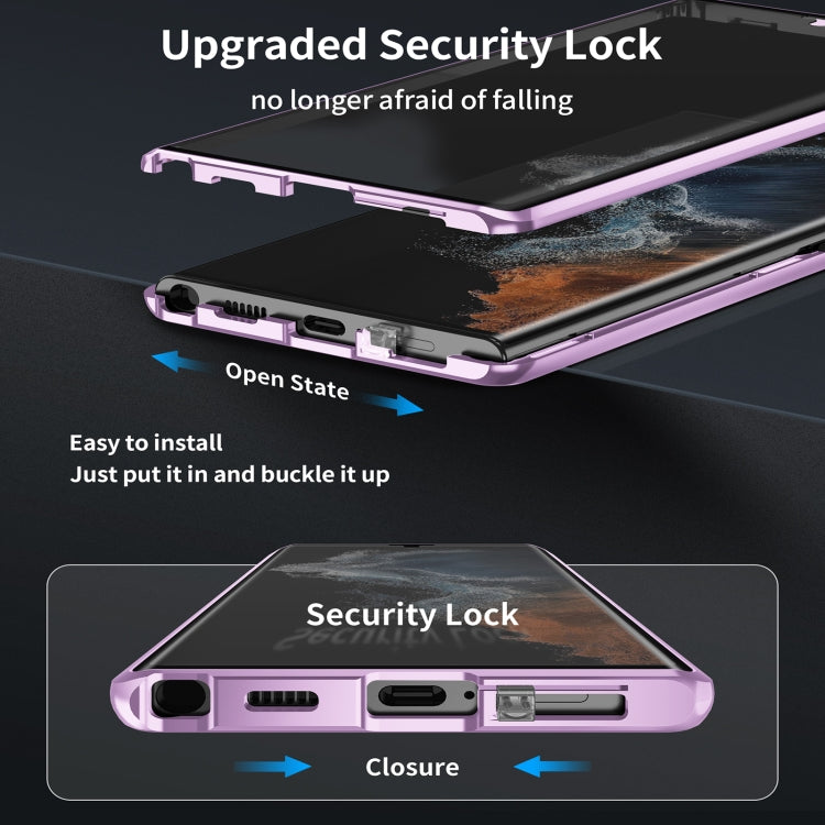 For Samsung Galaxy S23+ 5G HD Full Cover Magsafe Magnetic Metal Tempered Glass Phone Case(Purple) - Galaxy S23+ 5G Cases by buy2fix | Online Shopping UK | buy2fix