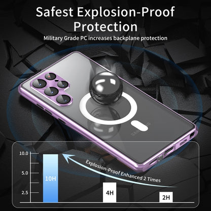 For Samsung Galaxy S22+ 5G HD Full Cover Magsafe Magnetic Metal Tempered Glass Phone Case(Silver) - Galaxy S22+ 5G Cases by buy2fix | Online Shopping UK | buy2fix
