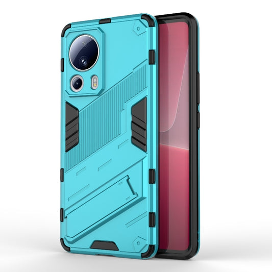 For Xiaomi 13 Lite Punk Armor 2 in 1 PC + TPU Shockproof Phone Case with Holder(Blue) - 13 Lite Cases by buy2fix | Online Shopping UK | buy2fix
