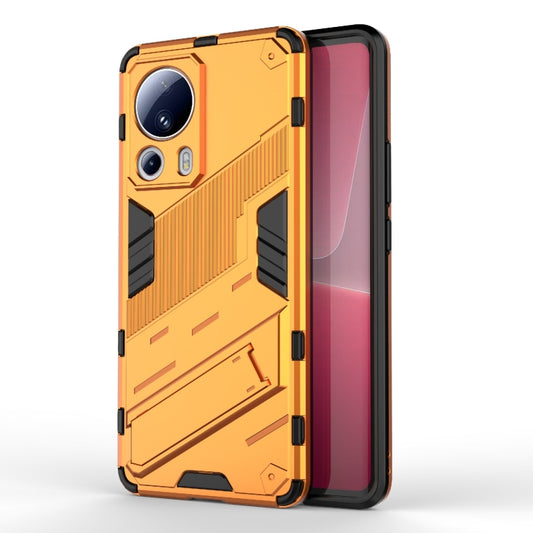 For Xiaomi 13 Lite Punk Armor 2 in 1 PC + TPU Shockproof Phone Case with Holder(Orange) - 13 Lite Cases by buy2fix | Online Shopping UK | buy2fix