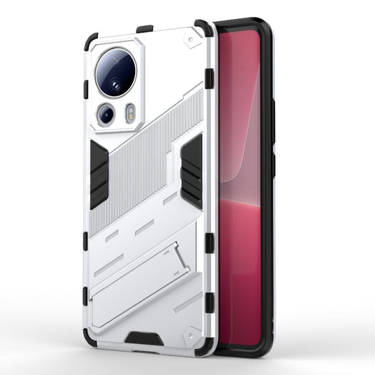 For Xiaomi 13 Lite Punk Armor 2 in 1 PC + TPU Shockproof Phone Case with Holder(White) - 13 Lite Cases by buy2fix | Online Shopping UK | buy2fix