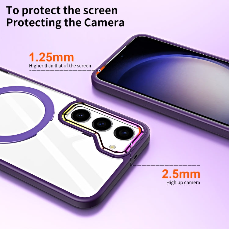 For Samsung Galaxy S23 5G MagSafe Magnetic Invisible Holder Phone Case(Dark Purple) - Galaxy S23 5G Cases by buy2fix | Online Shopping UK | buy2fix