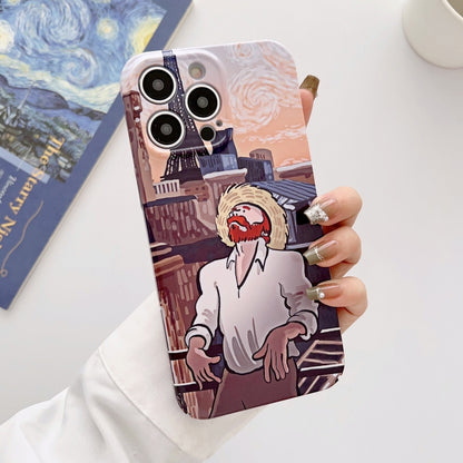 For iPhone 14 Pro Precise Hole Oil Painting Glossy PC Phone Case(Tower) - iPhone 14 Pro Cases by buy2fix | Online Shopping UK | buy2fix