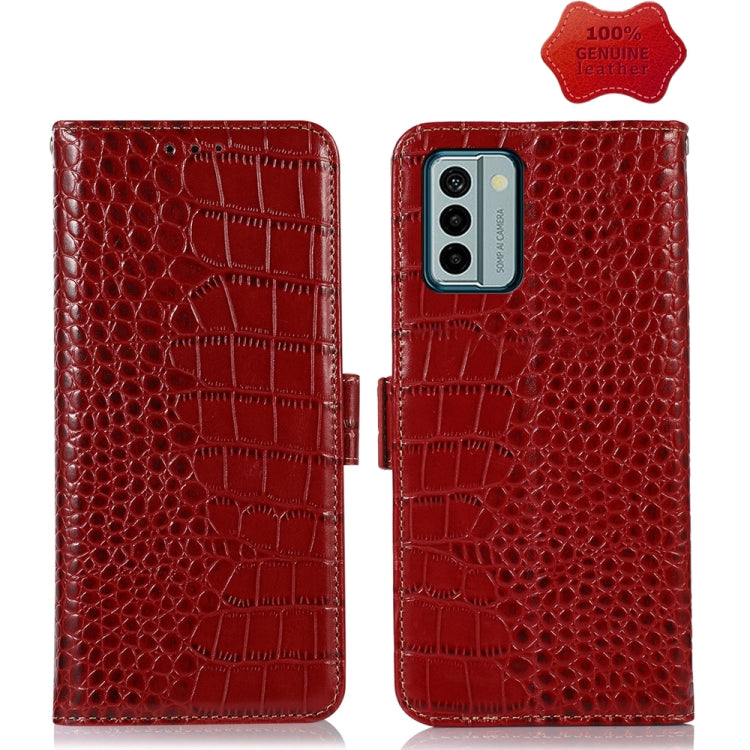 For Nokia G22 4G Crocodile Top Layer Cowhide Leather Phone Case(Red) - Nokia Cases by buy2fix | Online Shopping UK | buy2fix