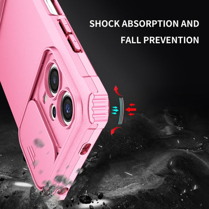 For Xiaomi Redmi Note 12 5G / Poco X5 Stereoscopic Holder Sliding Camshield Phone Case(Pink) - Note 12 Cases by buy2fix | Online Shopping UK | buy2fix