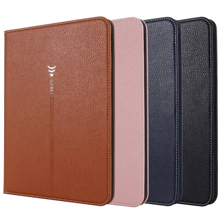 For iPad 10th Gen 10.9 2022 GEBEI Silk Texture Flip Tablet Leather Case(Rose Gold) - iPad 10th Gen 10.9 Cases by GEBEI | Online Shopping UK | buy2fix