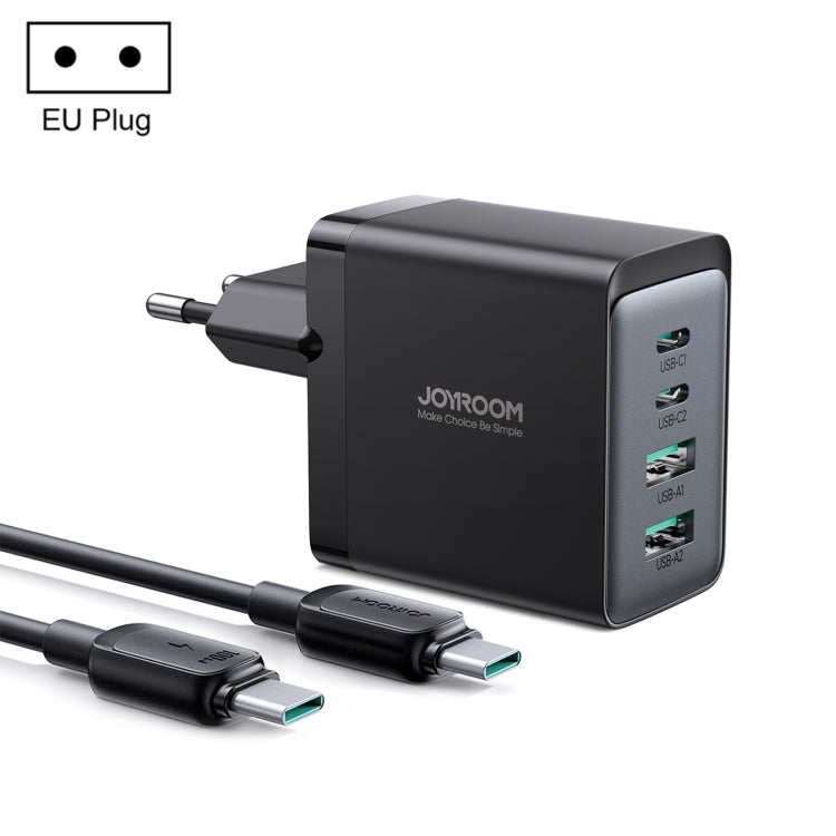 JOYROOM TCG02 Gallium Nitride 67W Dual USB+Dual USB-C/Type-C Multi-Port Charger Set, Specification:EU Plug(Black) -  by JOYROOM | Online Shopping UK | buy2fix