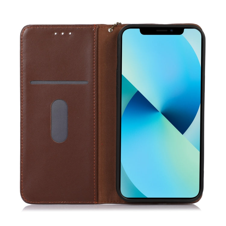 For Nokia C12 4G KHAZNEH Nappa Top Layer Cowhide Leather Phone Case(Brown) - Nokia Cases by buy2fix | Online Shopping UK | buy2fix
