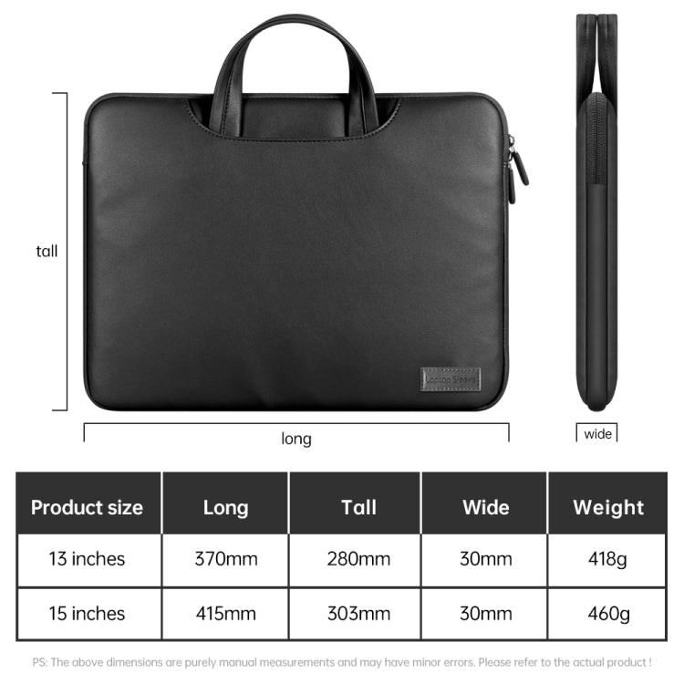 Waterproof PU Laptop Bag Inner Bag, Size:15 inch(Brown) -  by buy2fix | Online Shopping UK | buy2fix