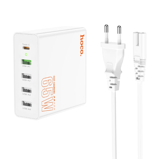 hoco C114A Vision PD 65W USB-C / Type-C + 4 USB Five Ports Fast Charger, Plug Type:EU Plug(White) - USB Charger by hoco | Online Shopping UK | buy2fix