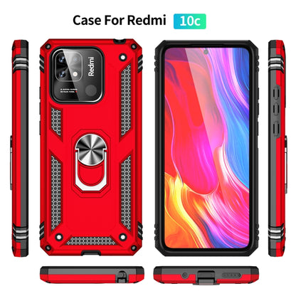 For Xiaomi Redmi 12C / 11A Shockproof TPU + PC Phone Case with Holder(Red) - Mi 11 Ultra Cases by buy2fix | Online Shopping UK | buy2fix