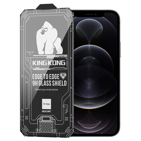 For iPhone 12 Pro WK WTP-066 King Kong Vacha 9D Curved HD Tempered Glass Film(Black) - iPhone 12 / 12 Pro Tempered Glass by WK | Online Shopping UK | buy2fix