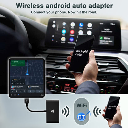 THT-020-2+ USB + USB-C / Type-C Wired to Wireless Carplay Adapter for Android Smartphone(Black) -  by buy2fix | Online Shopping UK | buy2fix